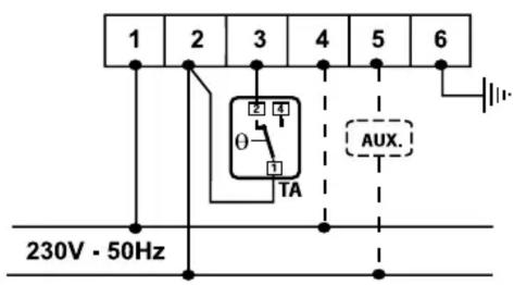 1 2 3 4 5 6 TA AUX. 230V - 50Hz