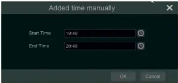 Added time manually Start Time 19:48 End Time 20:48 OK Cancel