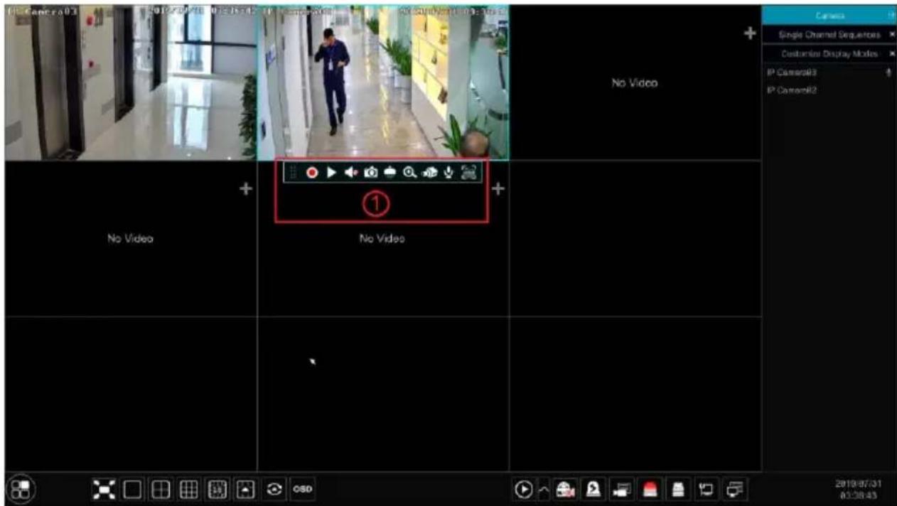 16. Camera 03 No Video 1 No Video Camera Single Channel Sequences Customies Display Modes IP Camera83 IP Camera82 2019/07/31 01:38:43