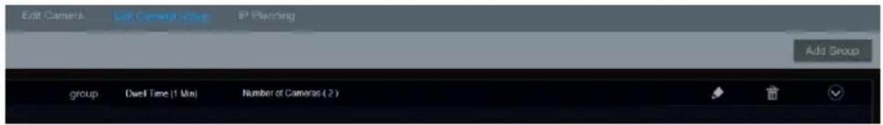 Edit Camera Edit Camera Group IP Planning Add Group group Dwell Time (1 Min) Number of Cameras (2)