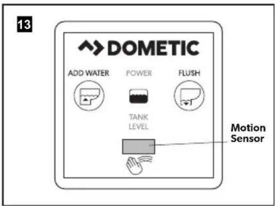 13 DOMETIC ADD WATER POWER FLUSH TANK LEVEL Motion Sensor