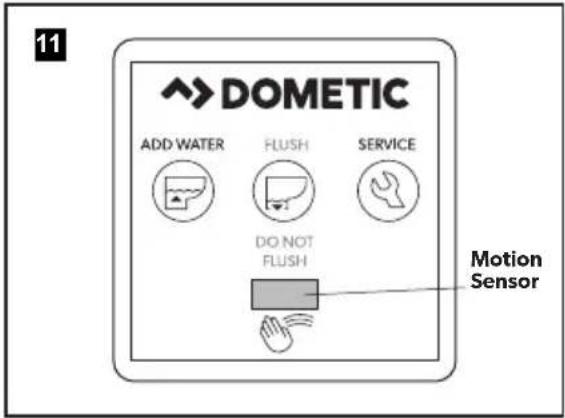 11 DOMETIC ADD WATER FLUSH SERVICE DO NOT FLUSH Motion Sensor