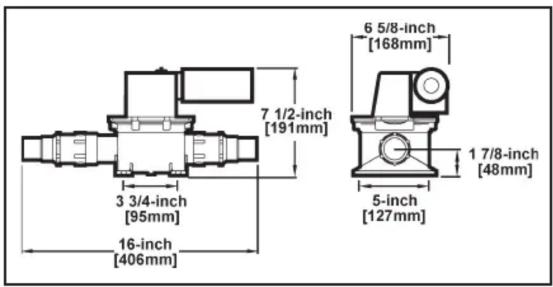 7 1/2-inch [191mm] 3 3/4-inch [95mm] 16-inch [406mm] 6 5/8-inch [168mm] 1 7/8-inch [48mm] 5-inch [127mm]