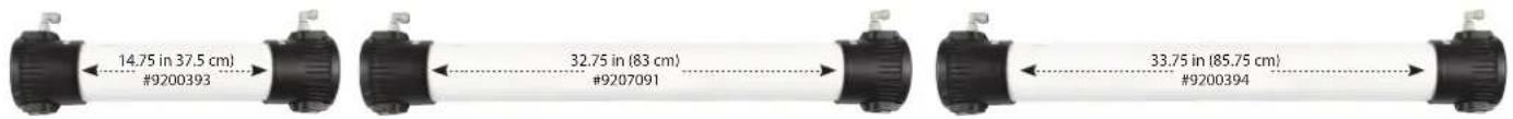 14.75 in 37.5 cm) #9200393 32.75 in (83 cm) #9207091 33.75 in (85.75 cm) #9200394