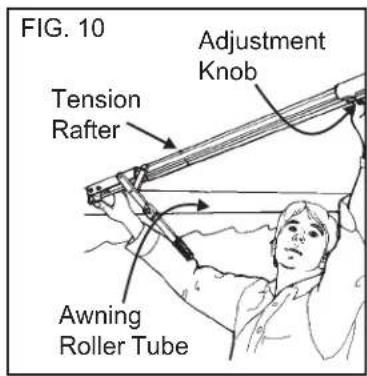FIG. 10 Adjustment Knob Tension Rafter Awning Roller Tube