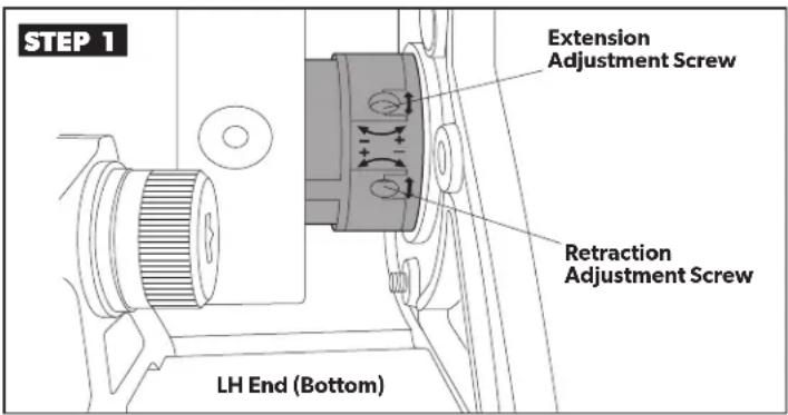 STEP 1 Extension Adjustment Screw Retraction Adjustment Screw LH End (Bottom)