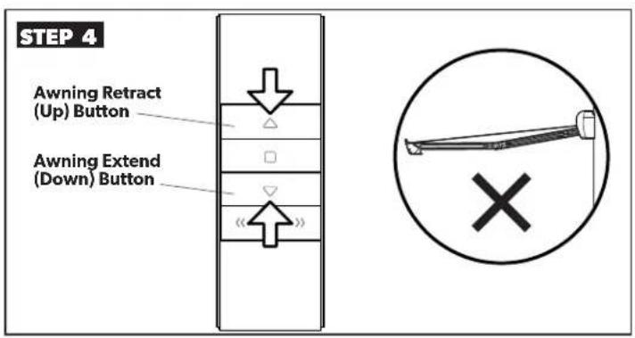 STEP 4 Awning Retract (Up) Button Awning Extend (Down) Button