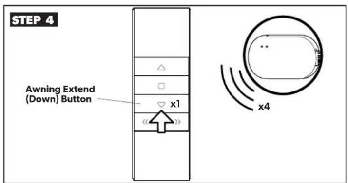 STEP 4 Awning Extend (Down) Button x1 x4