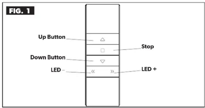 FIG. 1 Up Button Down Button LED Stop LED +