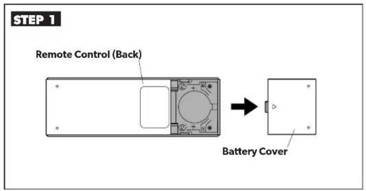 STEP 1 Remote Control (Back) Battery Cover
