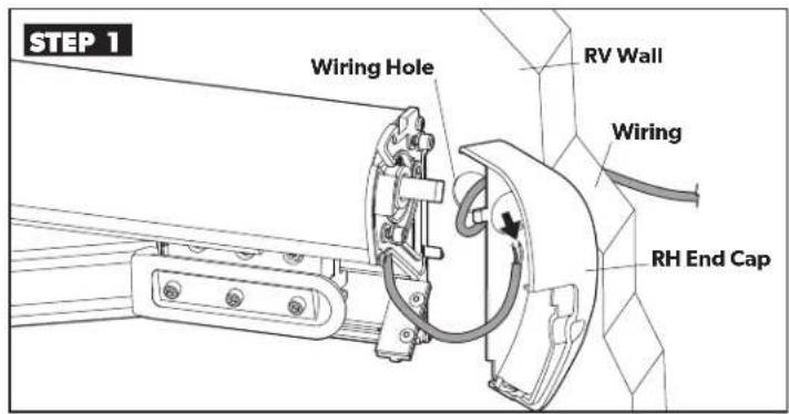 STEP 1 Wiring Hole RV Wall Wiring RH End Cap
