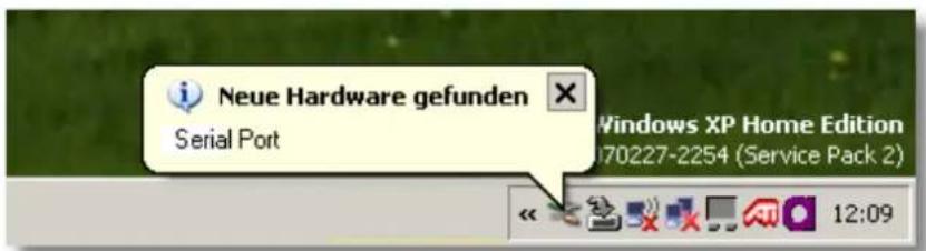 Neue Hardware gefunden Serial Port Windows XP Home Edition 70227-2254 (Service Pack 2) 12:09