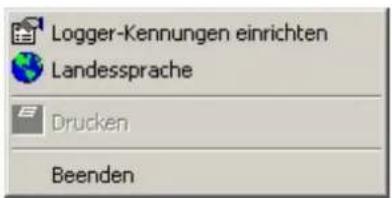 Logger-Kennungen einrichten Landessprache Drucken Beenden