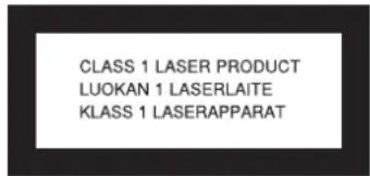 CLASS 1 LASER PRODUCT LUOKAN 1 LASERLAITE KLASS 1 LASERAPPARAT