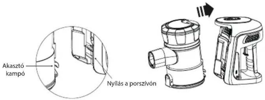 Akasztó kampó Nyílás a porszívón