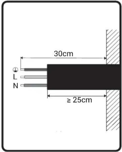 30cm L N ≥ 25cm