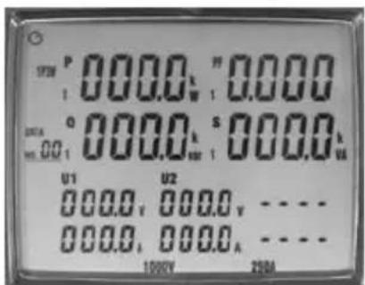 17W P 000.0 V 0.000 I 000.0 V 0.000 DATA Q 000.0 S 000.0 V H: 00 V 00 V 00 V U1 U2 000.0 V 000.0 V ---- 000.0 V 000.0 A ---- 100kV 25mA