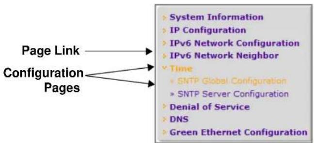 NETGEAR ProSafe FS752TP - Navigation Tabs, Feature Links, and Page Menu - 1