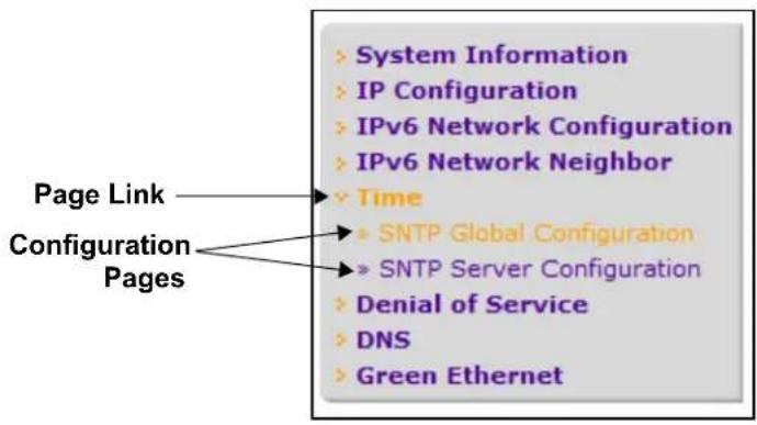 NETGEAR GS716Tv2 - Navigation Tabs, Feature Links, and Page Menu - 1