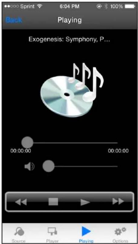 Back Sprint 6:04 PM 100% Playing Exogenesis: Symphony, P... 00:00:00 00:00:00 Source Player Playing Options