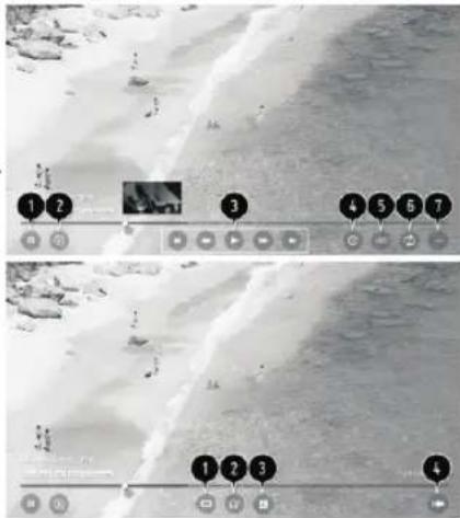 Screenshot of a beach navigation interface with numbered UI elements and a preview window showing a photo.