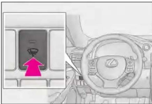 Diagram showing a car seat switch with an arrow pointing to the left panel, indicating direction or movement.