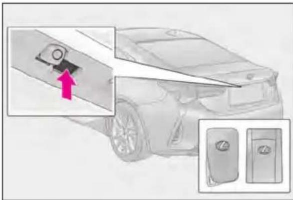 Diagram showing car interior components with a highlighted switch and two labeled parts, including a red arrow pointing to the switch.