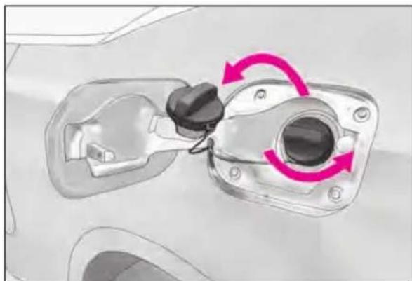 LEXUS RC 350 AWD (2019) - Opening the fuel tank cap - 2