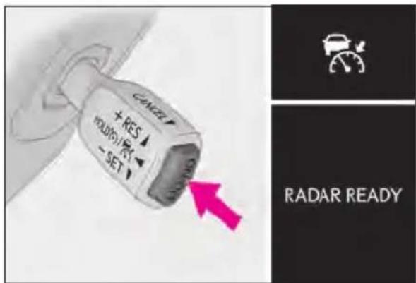 CANCEL + RES HOLD() SET - SET RADAR READY