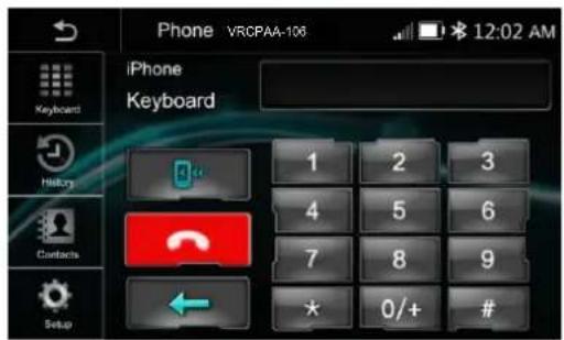 Phone VRCPAA-106 iPhone Keyboard 1 2 3 4 5 6 7 8 9 * 0/+ # Keyboard