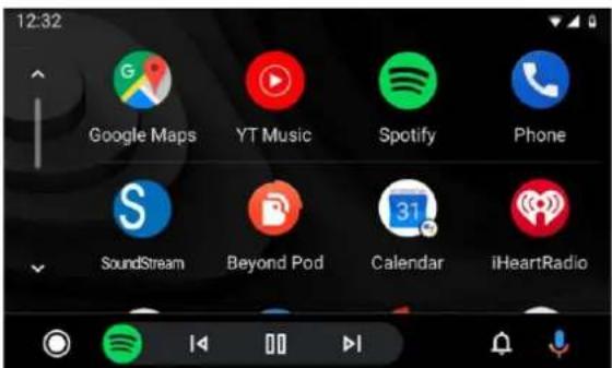 12:32 Google Maps YT Music Spotify Phone SoundStream Beyond Pod Calendar iHeartRadio