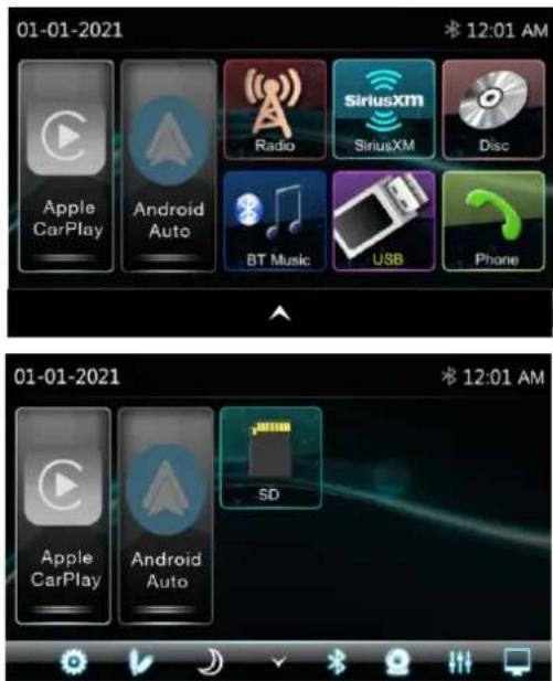 01-01-2021 Apple CarPlay Android Auto Radio SiriusXM SinusXM Disc BT Music USB Phone 01-01-2021 Apple CarPlay Android Auto SD 12:01 AM