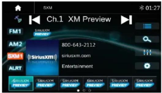 Ch.1 XM Preview FM1 SIRIUSXM PREVIEW AM2 800-643-2112 SXM1 SIRIUSXM.com ALRT Entertainment SIRIUSXM PREVIEW SIRIUSXM PREVIEW SIRIUSXM PREVIEW SIRIUSXM PREVIEW SIRIUSXM PREVIEW