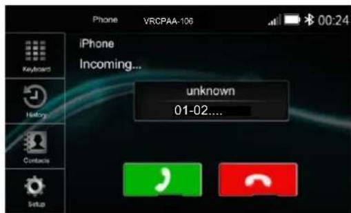 Phone VRCPAA-106 iPhone Incoming... unknown 01-02...