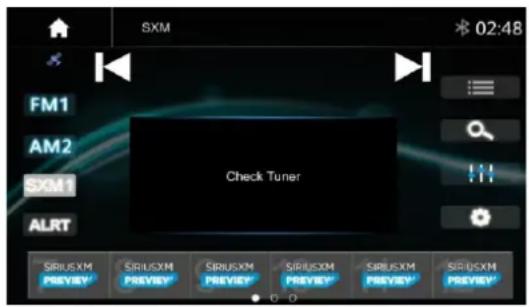 SXM FM1 AM2 SXM1 ALRT Check Tuner SIRIUSXM PREVIEW SIRIUSXM PREVIEW SIRIUSXM PREVIEW SIRIUSXM PREVIEW SIRIUSXM PREVIEW