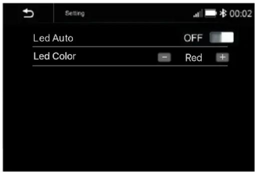 Setting 00:02 Led Auto OFF Led Color - Red +