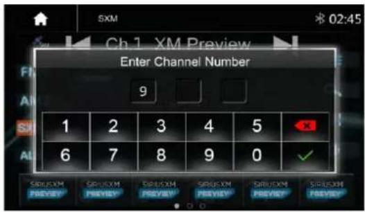 SXM Ch 1 XM Preview Enter Channel Number 9 1 2 3 4 5 6 7 8 9 0 SIRIUXM PREVIEW SIRIUXM PREVIEW SIRIUXM PREVIEW SIRIUXM PREVIEW SIRIUXM PREVIEW