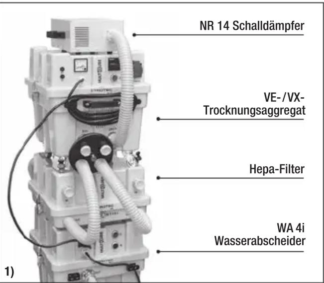 NR 14 Schalldämpfer VE-/VX- Trocknungsaggregat Hepa-Filter WA 4i Wasserabscheider 1)