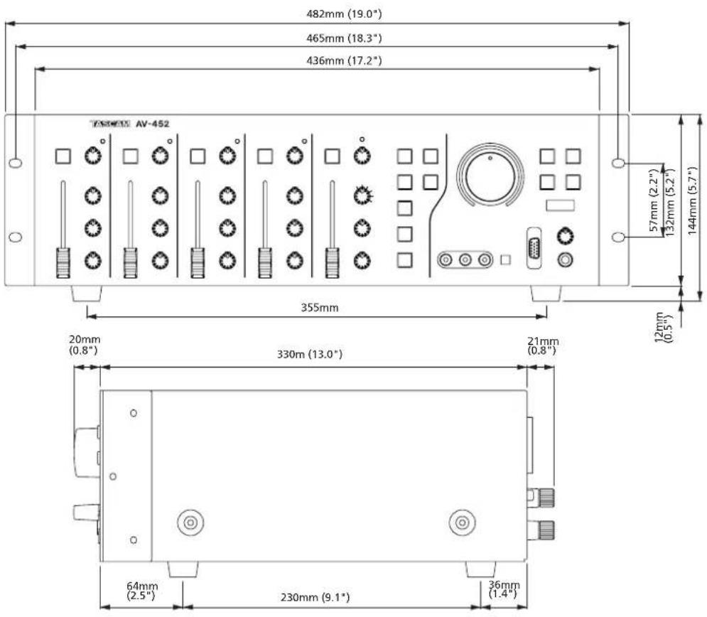 TASSEM AV-452 482mm (19.0°) 465mm (18.3°) 436mm (17.2°) 355mm 20mm (0.8°) 330m (13.0°) 21mm (0.8°) 64mm (2.5°) 230mm (9.1°) 36mm (1.4°) 57mm (2.2°) 132mm (5.2°) 144mm (5.7°)