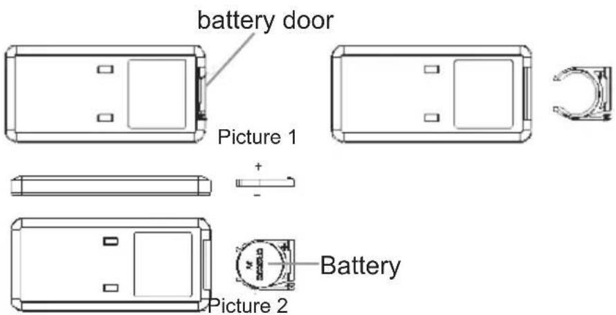 battery door Picture 1 + - Battery Picture 2
