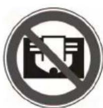 Prohibition sign with a diagonal line crossing over a device icon, indicating no prohibition or exclusion.