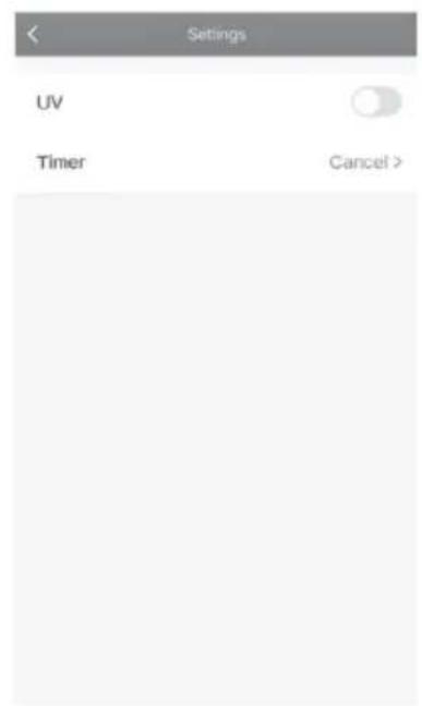 Settings UV Timer Cancel >