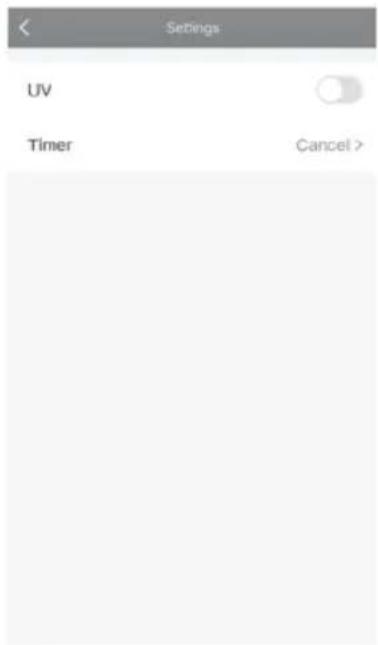 Settings UV Timer Cancel >