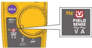 HOLD H2 FIELD SENSE V A OFF Hz FIELD SENSE V A