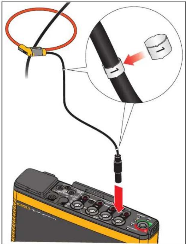 Diagram showing cable connection to a device with labeled components and a magnified inset highlighting a cable being inserted.