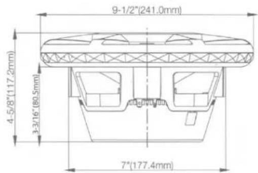 9-1/2"(241.0mm) 4-5/8"(117.2mm) 3-3/16"(80.5mm) 7"(177.4mm)