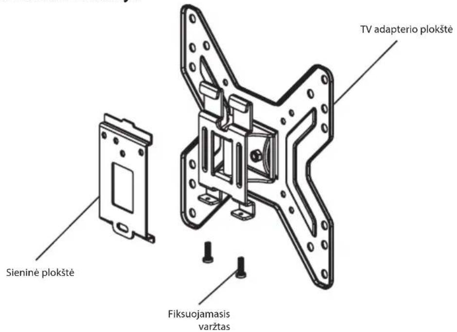 Sieninė plokštė TV adapterio plokštė Fiksuojamasis varžtas