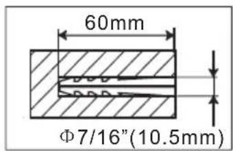 60mm Φ7/16"(10.5mm)