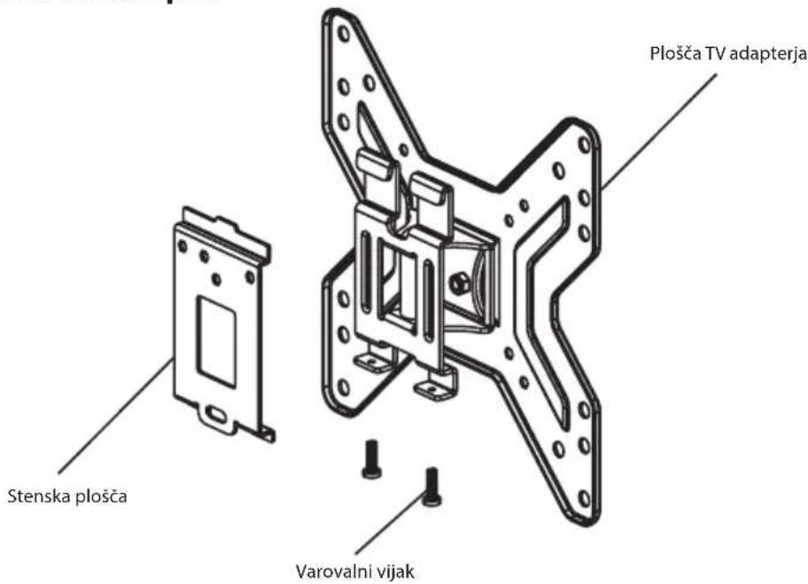 Plošča TV adapterja Stenska plošča Varovalni vijak