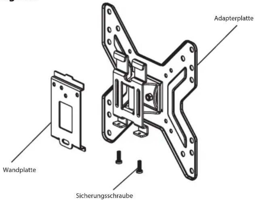 Adapterplatte Wandplatte Sicherungsschraube
